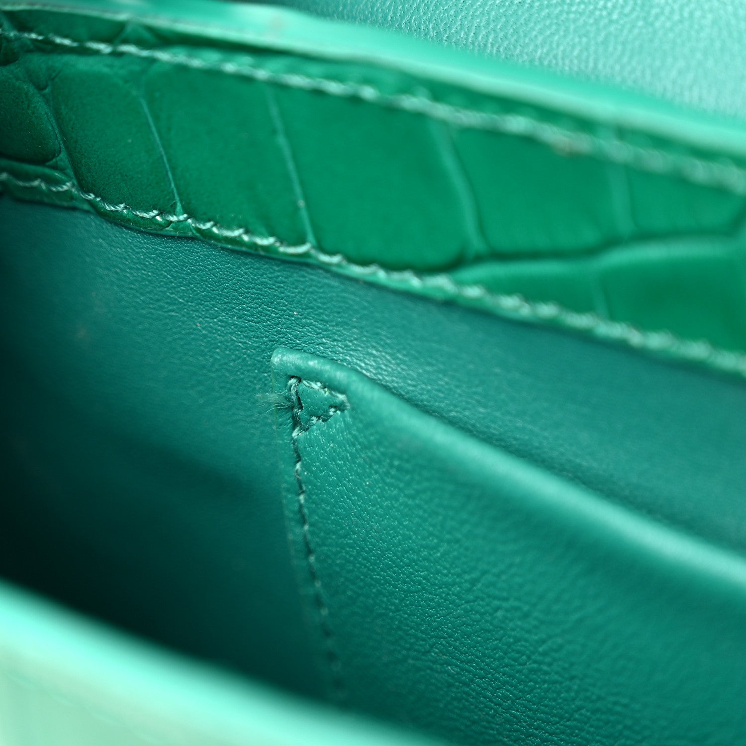 Balenciaga Shiny Super Supple Calfskin Crocodile Embossed Small XX Flap Stretch Bag Jade 10 of 10