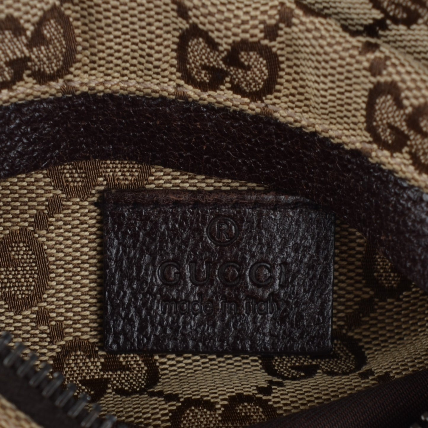Monogram Web Belt Bag Dark Brown