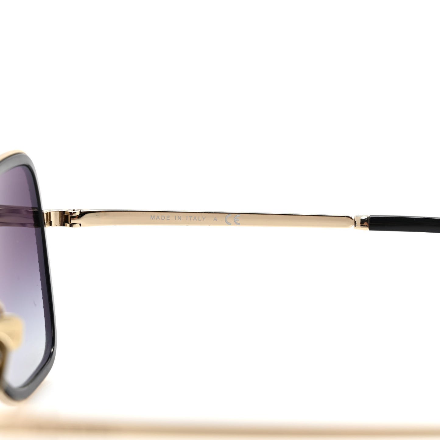 Square Frame Sequin Sunglasses 4277-B Gold Black