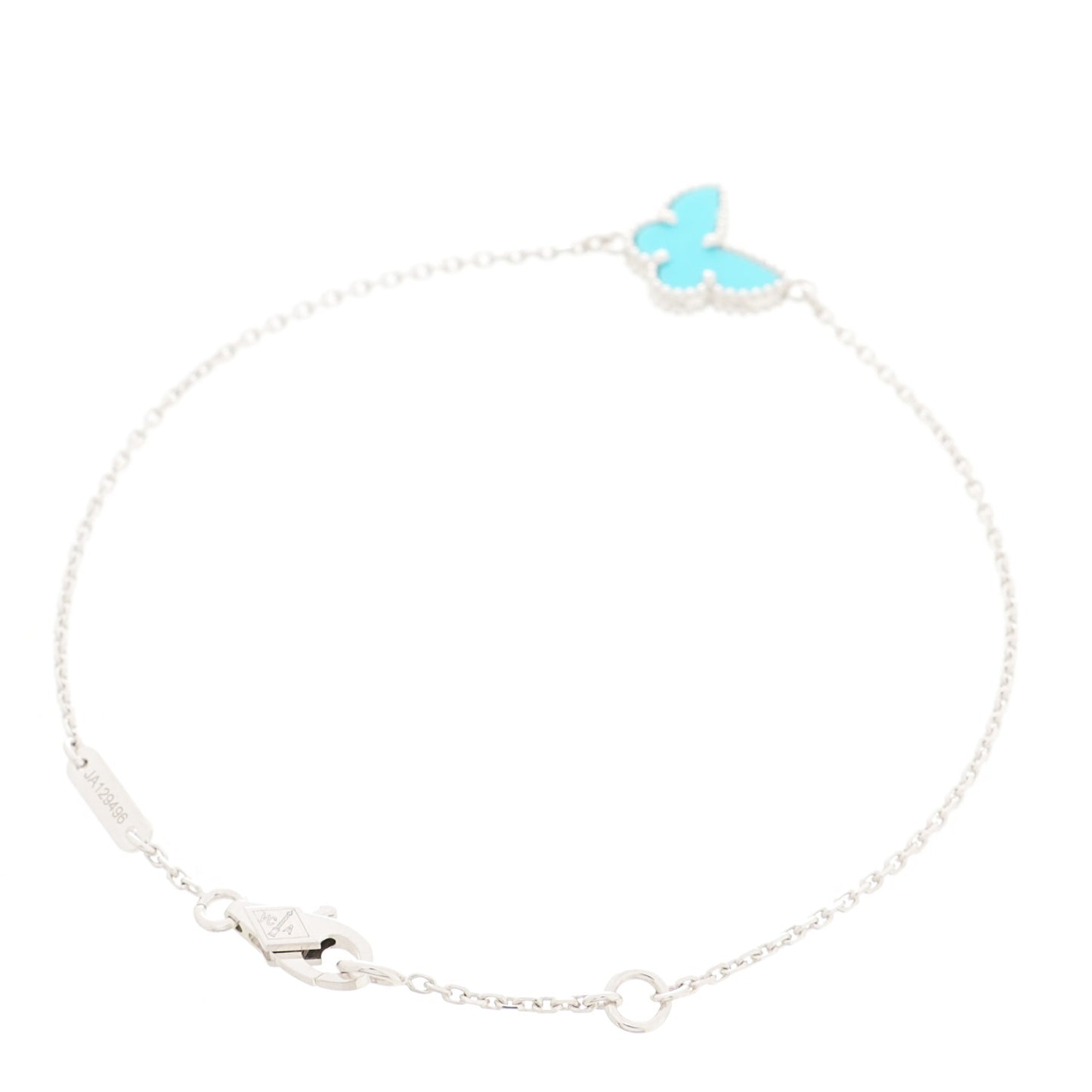 18K White Gold Turquoise Sweet Alhambra Butterfly Bracelet