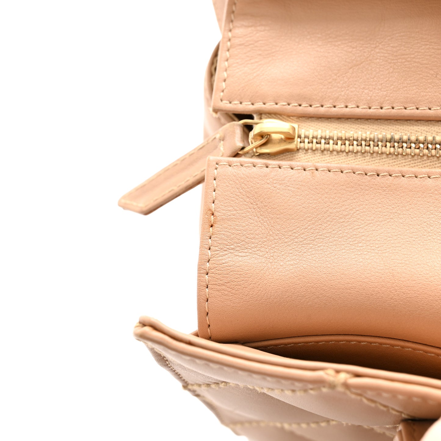 Calfskin Wild Stitch Small Tote Beige