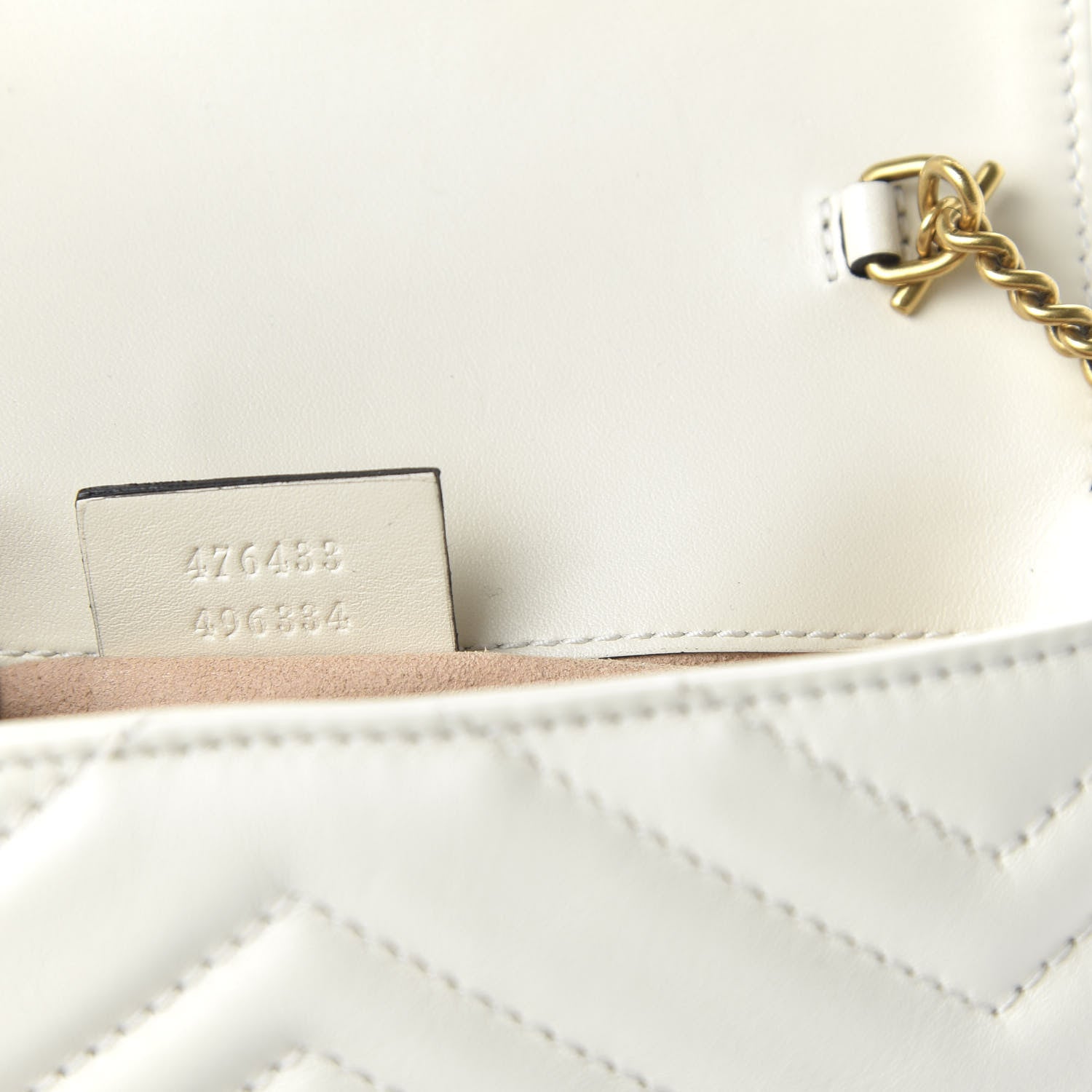 Gucci Calfskin Matelasse Super Mini GG Marmont Shoulder Bag White 9 of 11