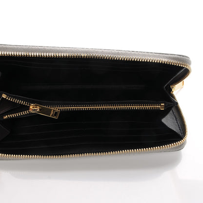 Saint Laurent Metallic Calfskin Continental Zip Around Wallet Silver 5 of 6