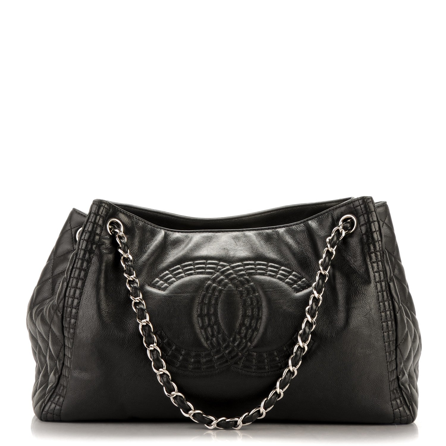 Chanel Calfskin Coco Bengal Open Accordion Tote Black 1 of 7