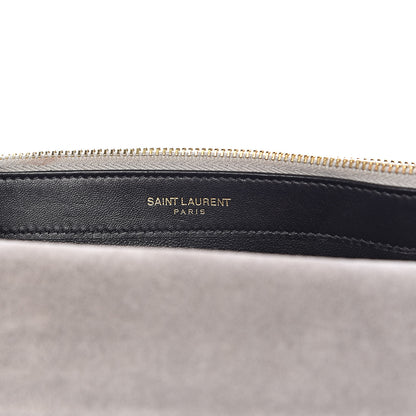 Saint Laurent Metallic Calfskin Classic Monogram Kate Tassel Chain Wallet Platine 7 of 11