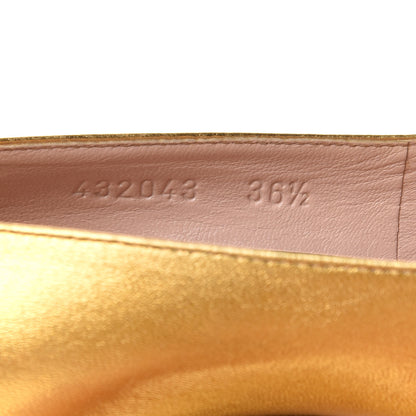Gucci Malaga Kid Web Bow Pumps 36.5 Oro 9 of 13