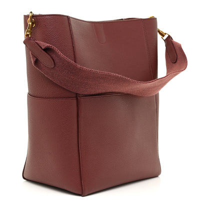 Celine Soft Grained Calfskin Sangle Bucket Bag Red 2 of 15