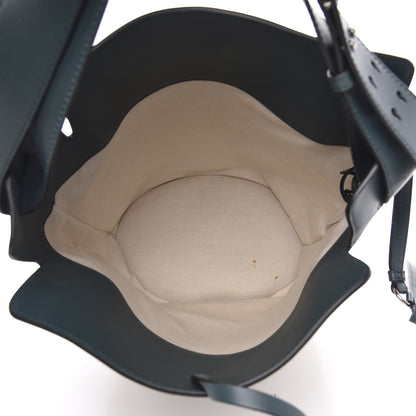 Burberry Calfskin Linen The Large Bucket Bag Dark Cyan 5 of 11