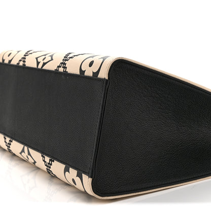 Louis Vuitton Empreinte Monogram Giant Broderies Onthego MM Cream Black 9 of 9