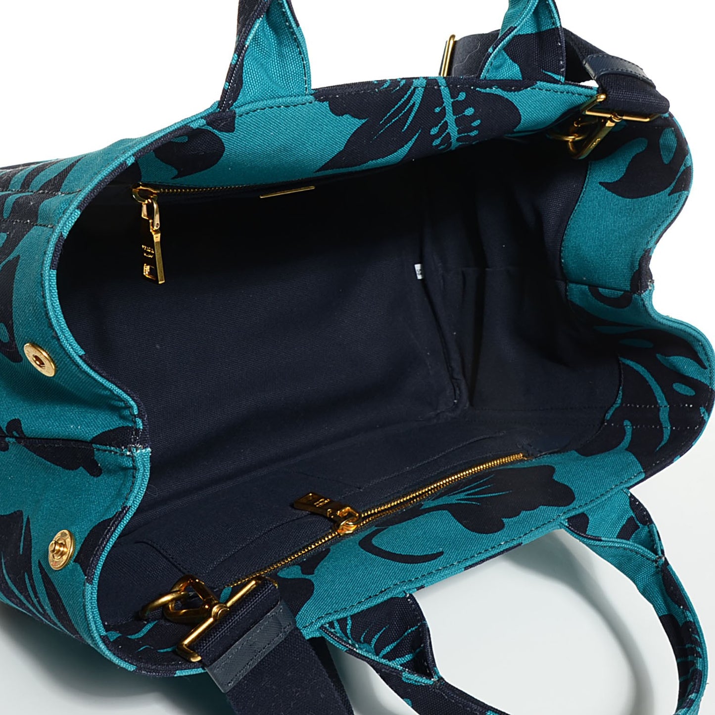 Canvas Canapa Hibiscus Tote Turchese