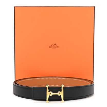 Hermes Swift Epsom 24mm H Torsade Belt 95 38 Black Etoupe 4 of 4