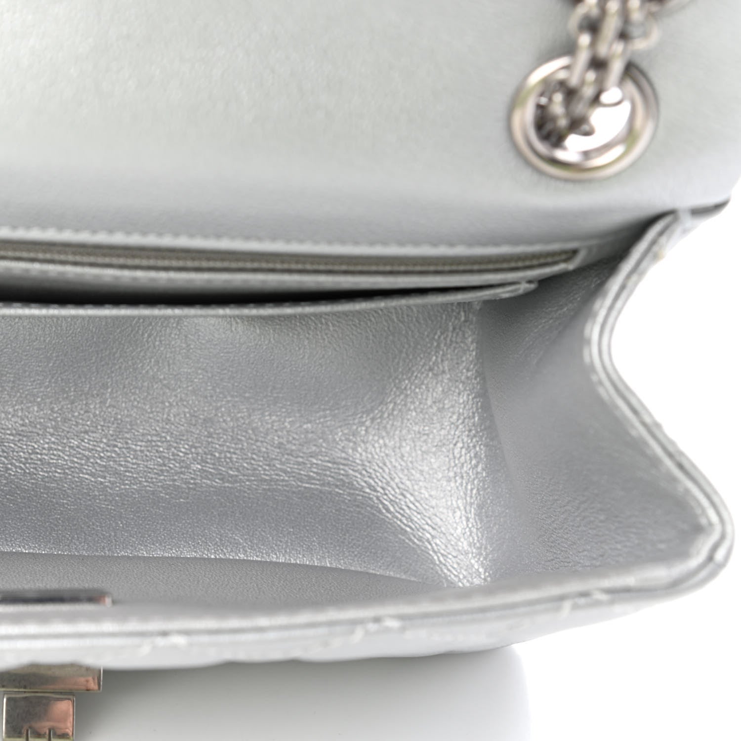 Chanel Metallic Grained Calfskin Quilted 2.55 Reissue Mini Flap Silver 5 of 11