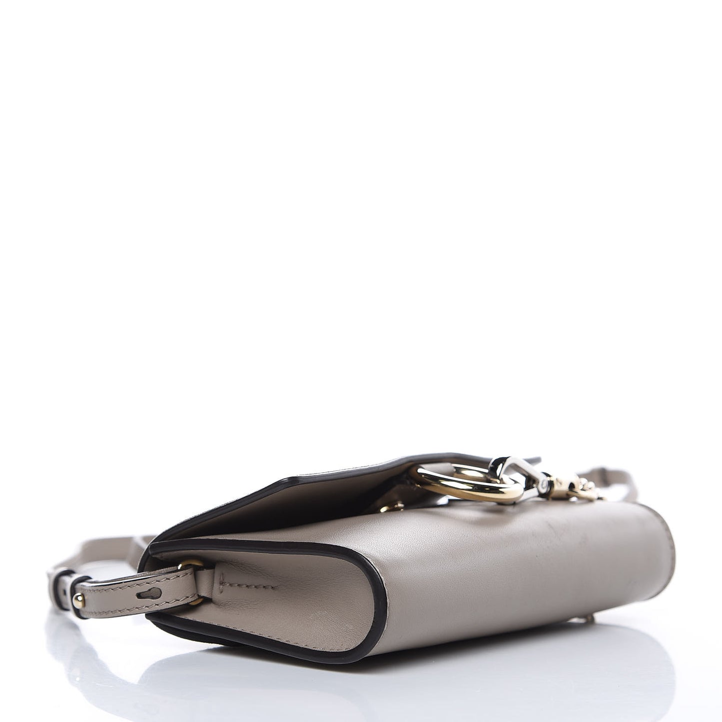 Suede Calfskin Mini Faye Shoulder Bag Motty Grey