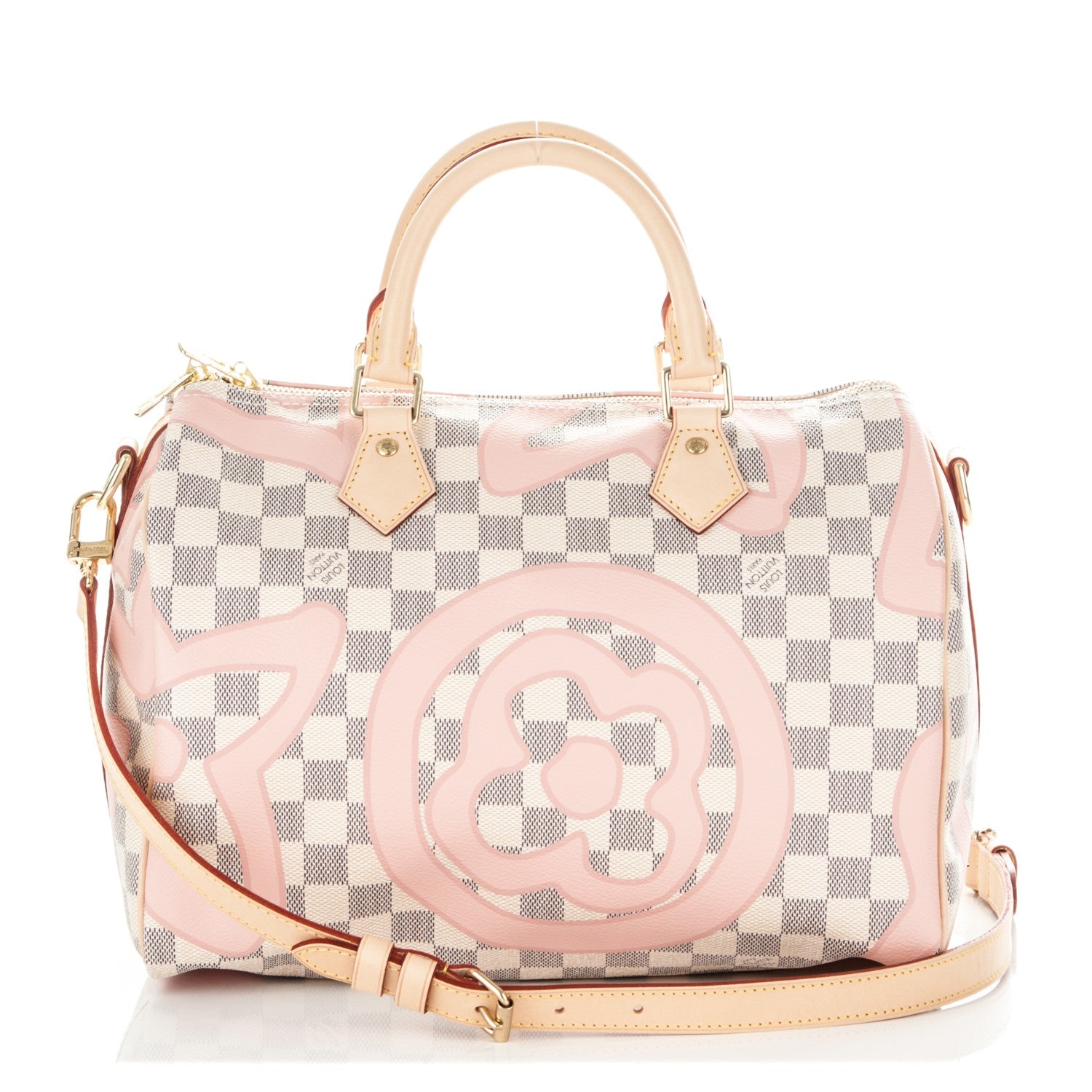 Louis Vuitton Damier Azur Tahitienne Speedy Bandouliere 30 Rose Ballerine 1 of 7