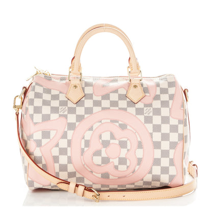 Louis Vuitton Damier Azur Tahitienne Speedy Bandouliere 30 Rose Ballerine 1 of 7