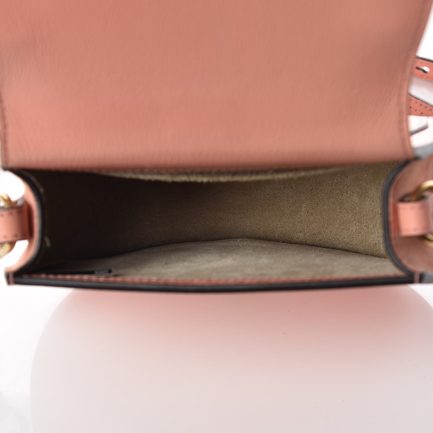 Calfskin Suede Small Nile Bracelet Bag Washed Pink