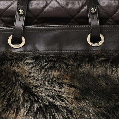 Chanel Calfskin Fantasy Fur Shopper Tote Brown 8 of 14