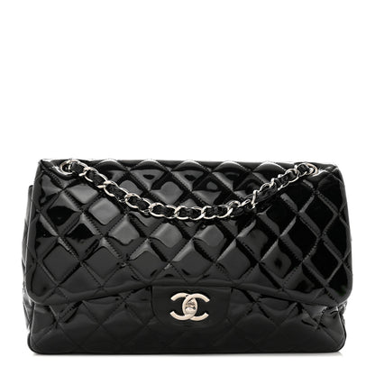 Chanel Patent Quilted Jumbo Double Flap Black 1 of 11