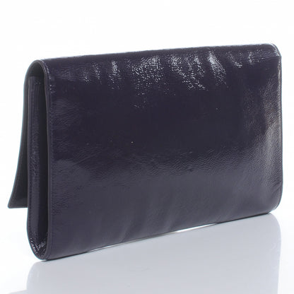 Saint Laurent Patent Belle de Jour Clutch Violet 3 of 7