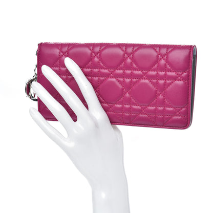 Christian Dior Lambskin Cannage Rendezvous Wallet Pink 2 of 7