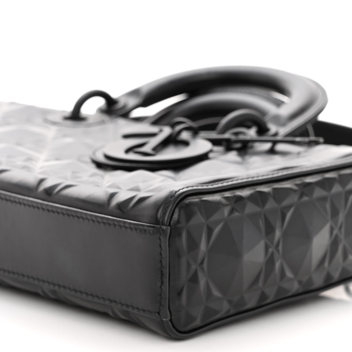 Calfskin Cannage Diamond Medium Lady D-Joy Black