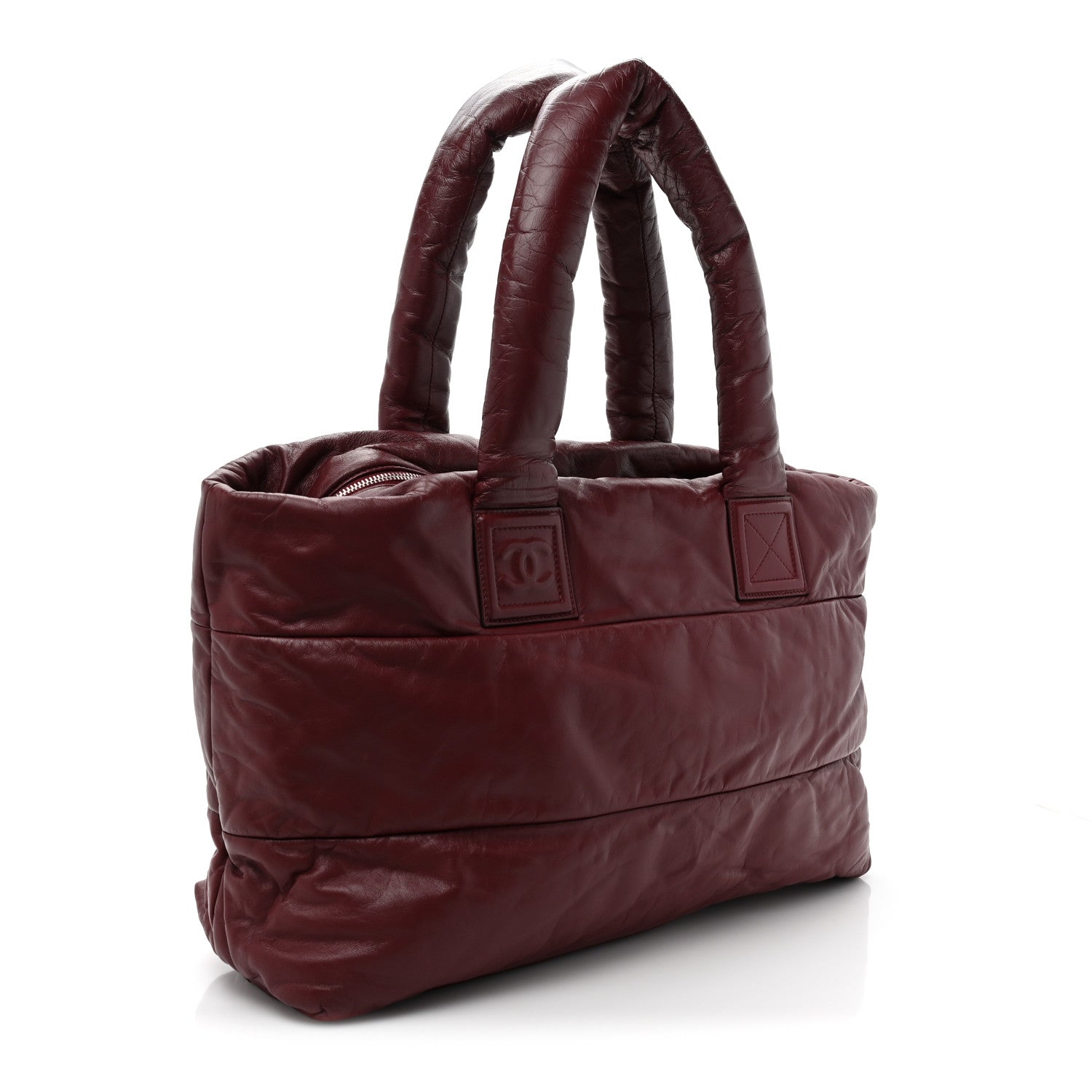 Chanel Lambskin Quilted Large Coco Cocoon Tote Burgundy 3 of 9
