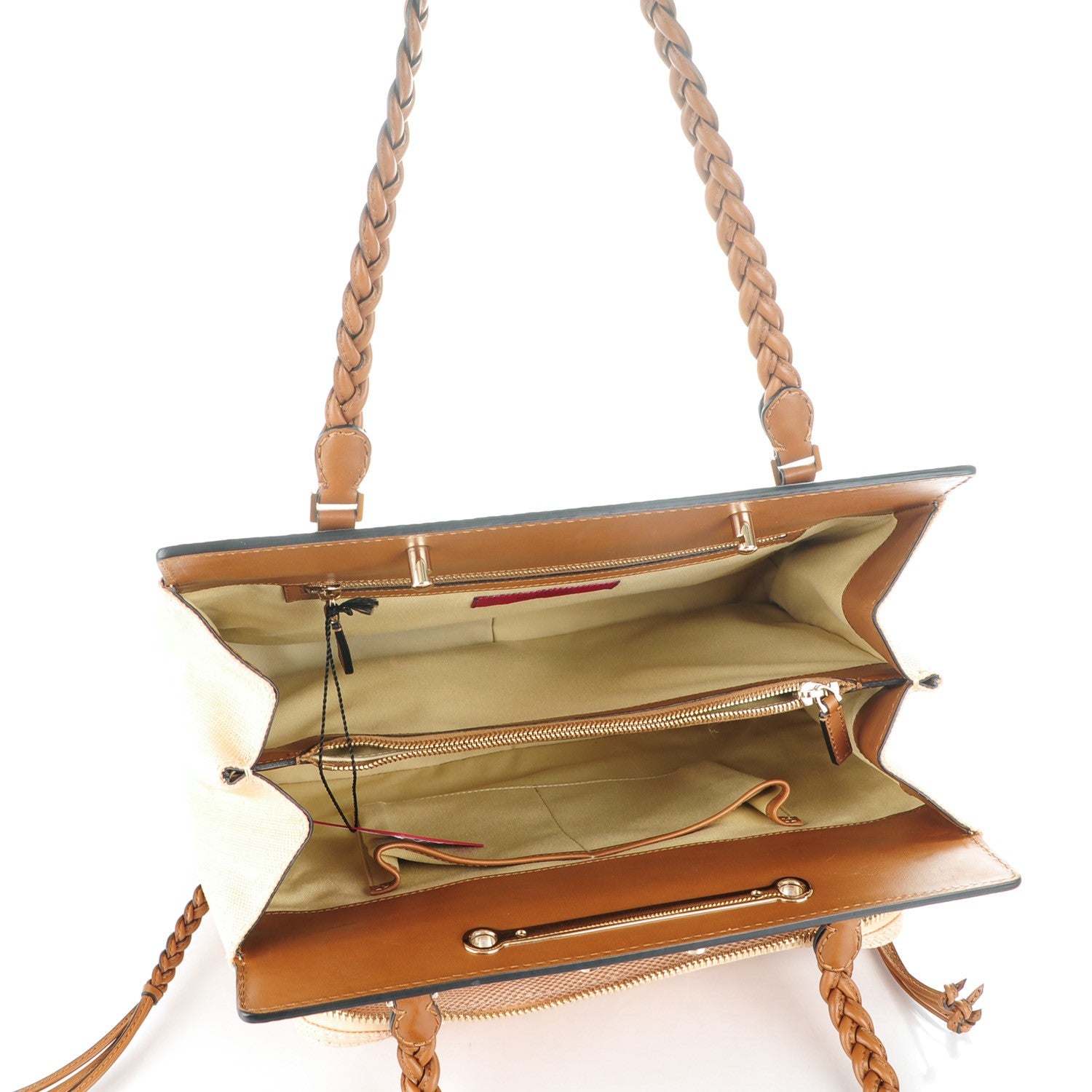 Valentino Garavani Straw Lace Demetra Satchel Natural 5 of 7