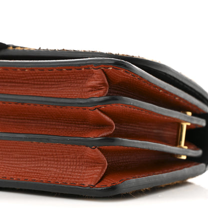 Burberry Calfskin Suede Watersnake Print Pony Hair Small Madison Buckle Bag Tan Multicolor 12 of 13