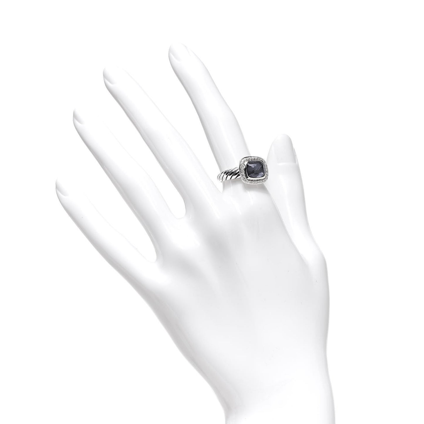 Sterling Silver Diamond Black Orchid 10mm Noblesse Ring 52 6