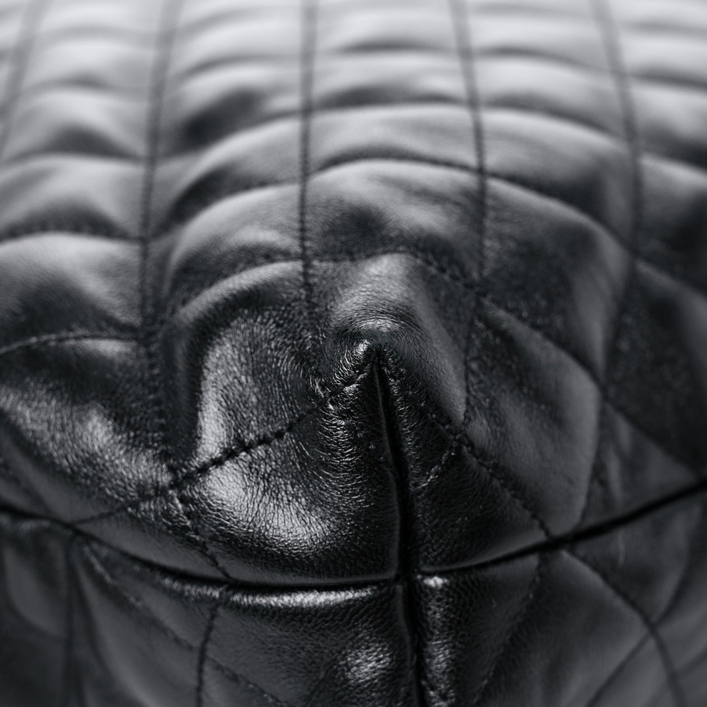 Lambskin Quilted Maxi Icare Shopping Tote Black