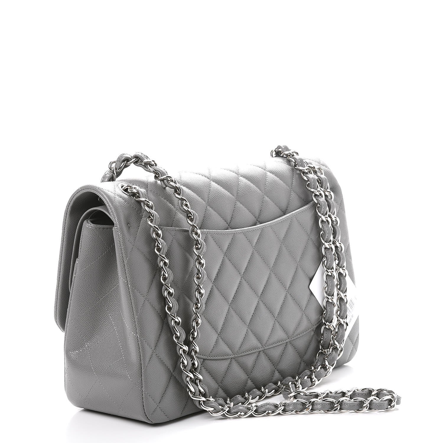 Chanel Caviar Quilted Jumbo Double Flap Grey 4 of 9