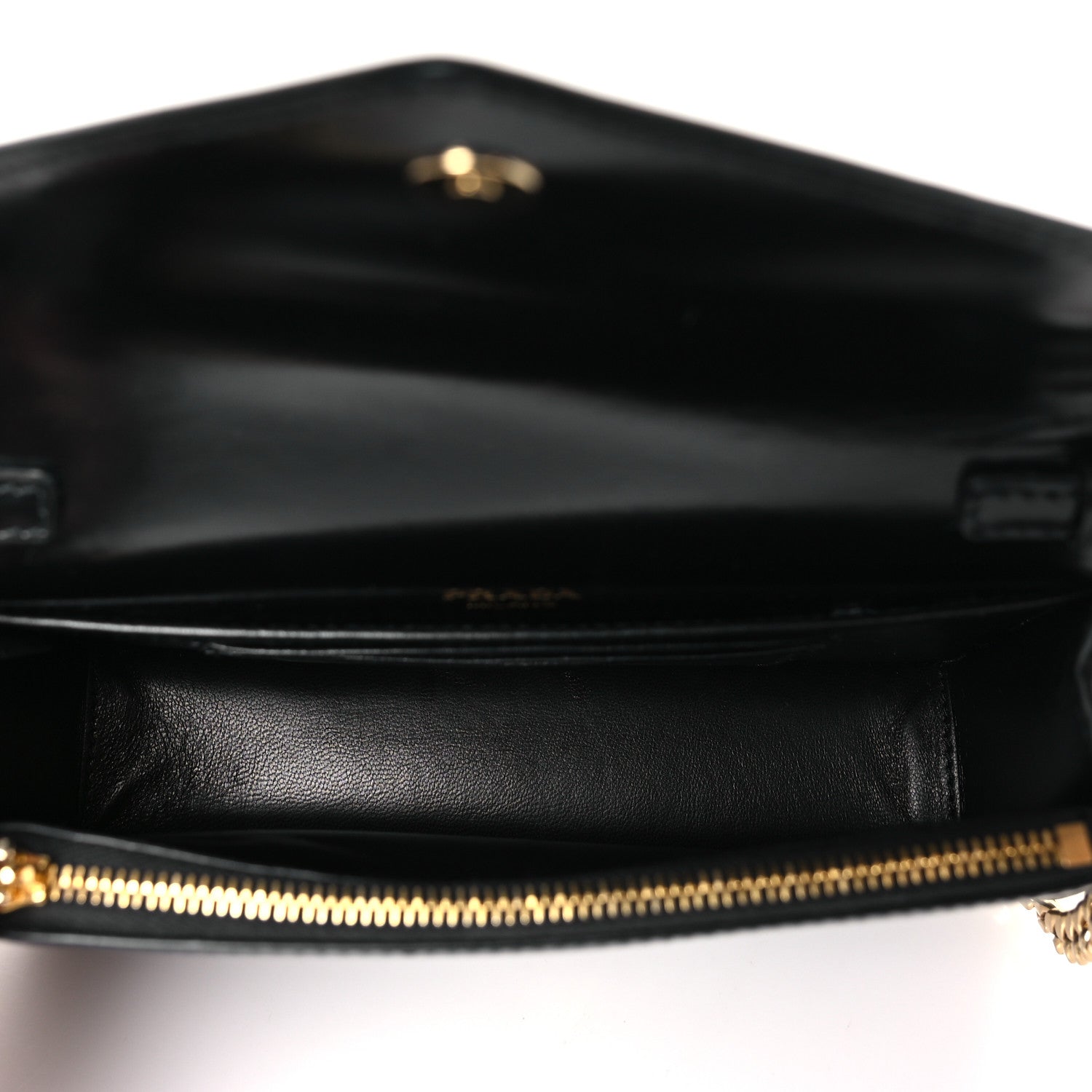 Prada Vitello Envelope Flap Chain Crossbody Bag Black 5 of 8