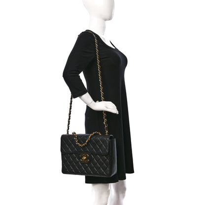 Chanel Caviar Quilted XL Jumbo Single Flap Black 2 of 10