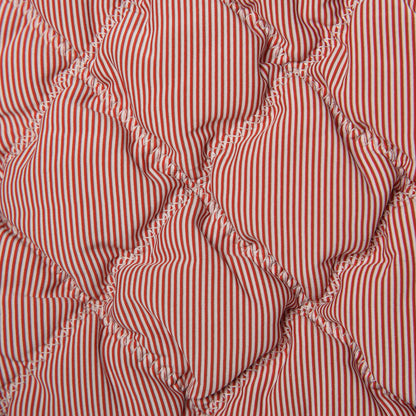 Chanel Nylon Bubble Striped Quilt Accordion Flap Red White 13 of 13