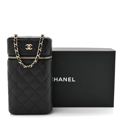Chanel Caviar Quilted Phone Holder With Chain Black 11 of 11