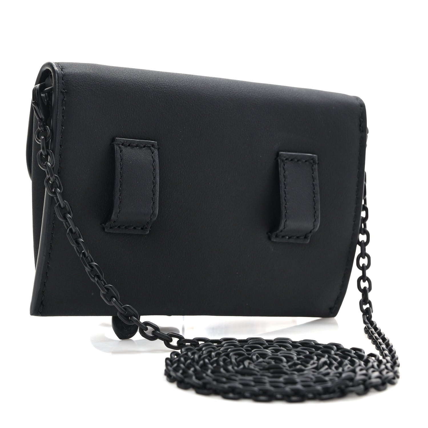Christian Dior Ultra Matte Calfskin Nano Saddle Chain Pouch Black 3 of 9