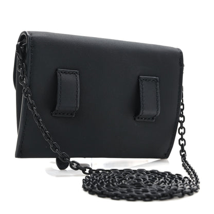 Christian Dior Ultra Matte Calfskin Nano Saddle Chain Pouch Black 3 of 9