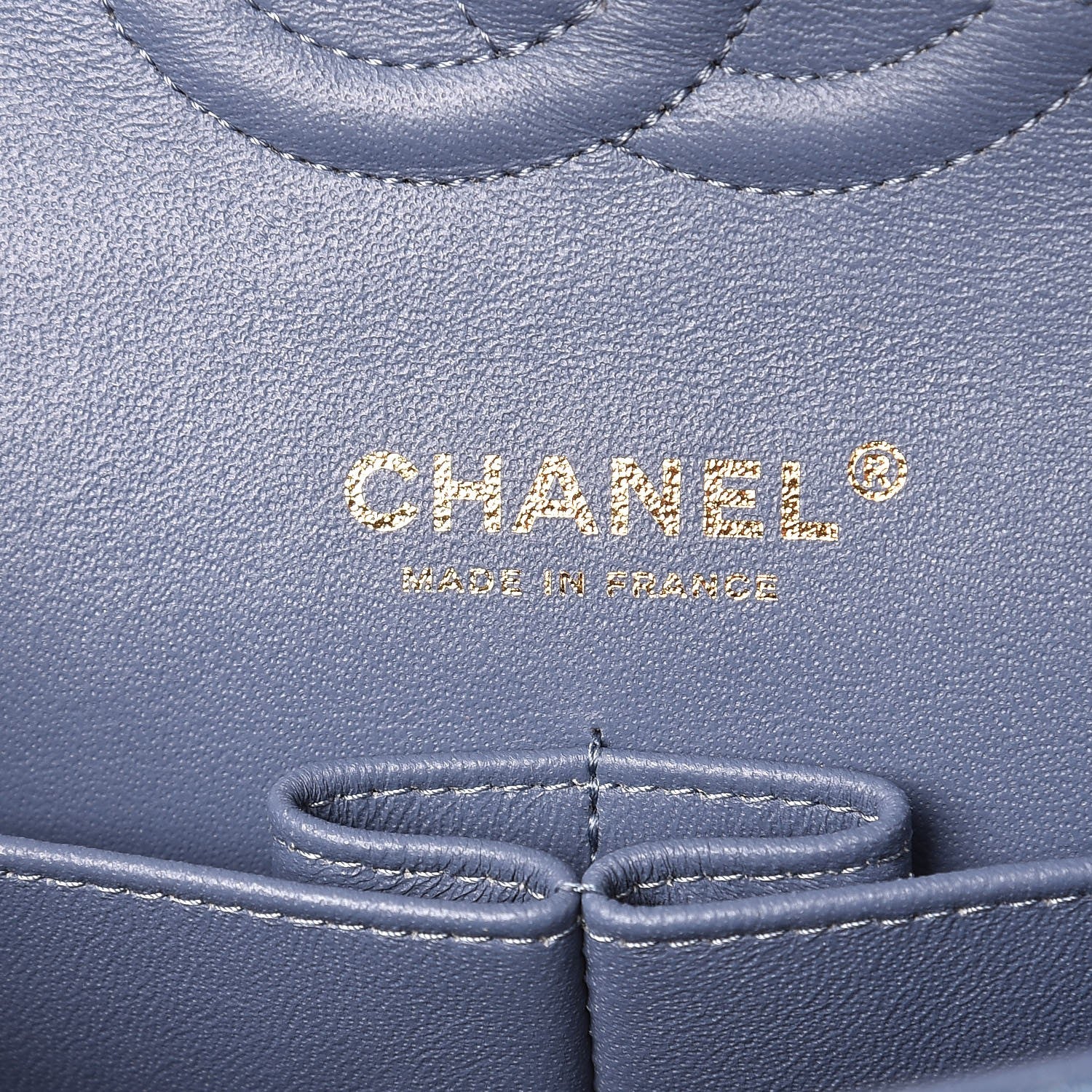 Chanel Denim Tweed Quilted Medium Double Flap Blue 7 of 8
