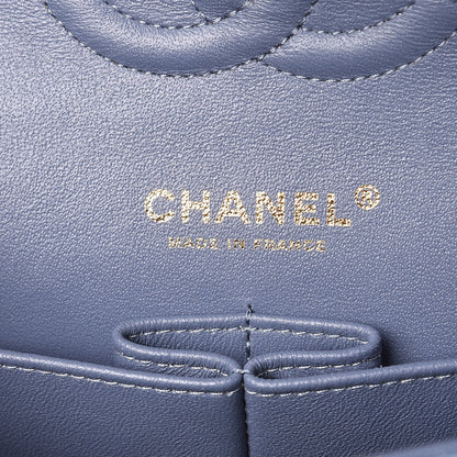 Chanel Denim Tweed Quilted Medium Double Flap Blue 7 of 8