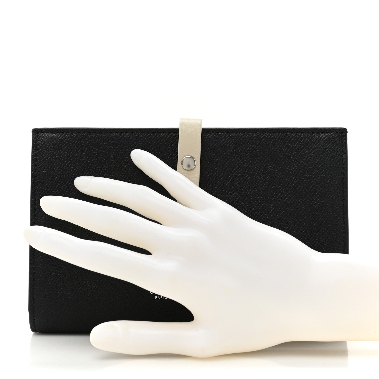 Celine Grained Calfskin Large Multifunction Strap Wallet Black Chalk 2 of 14