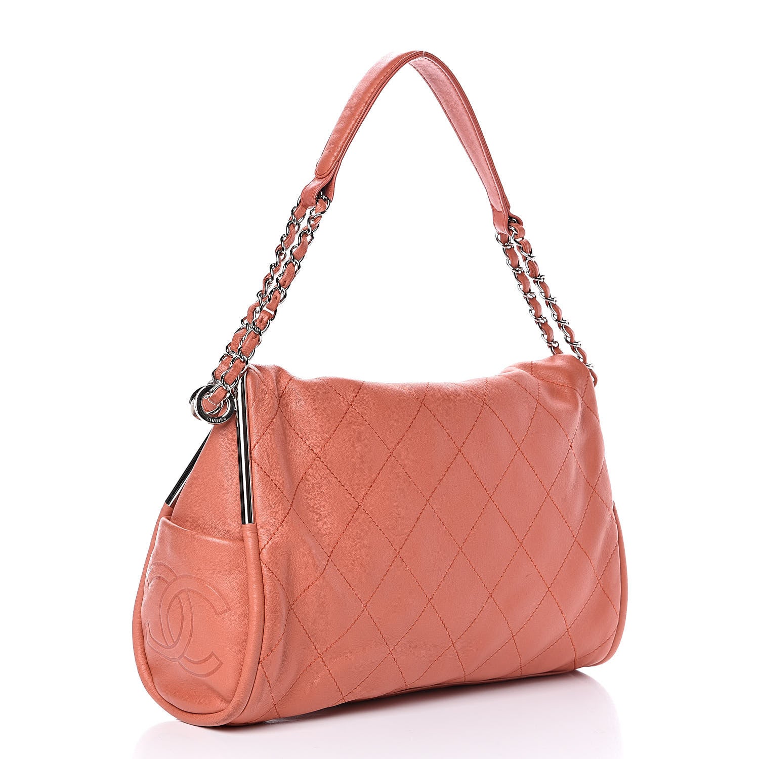 Chanel Lambskin Stitched Medium Ultimate Soft Tote Coral 3 of 14