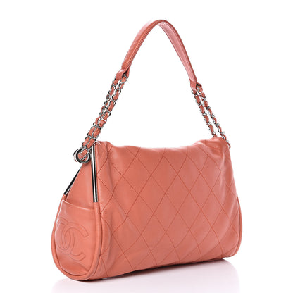 Chanel Lambskin Stitched Medium Ultimate Soft Tote Coral 3 of 14