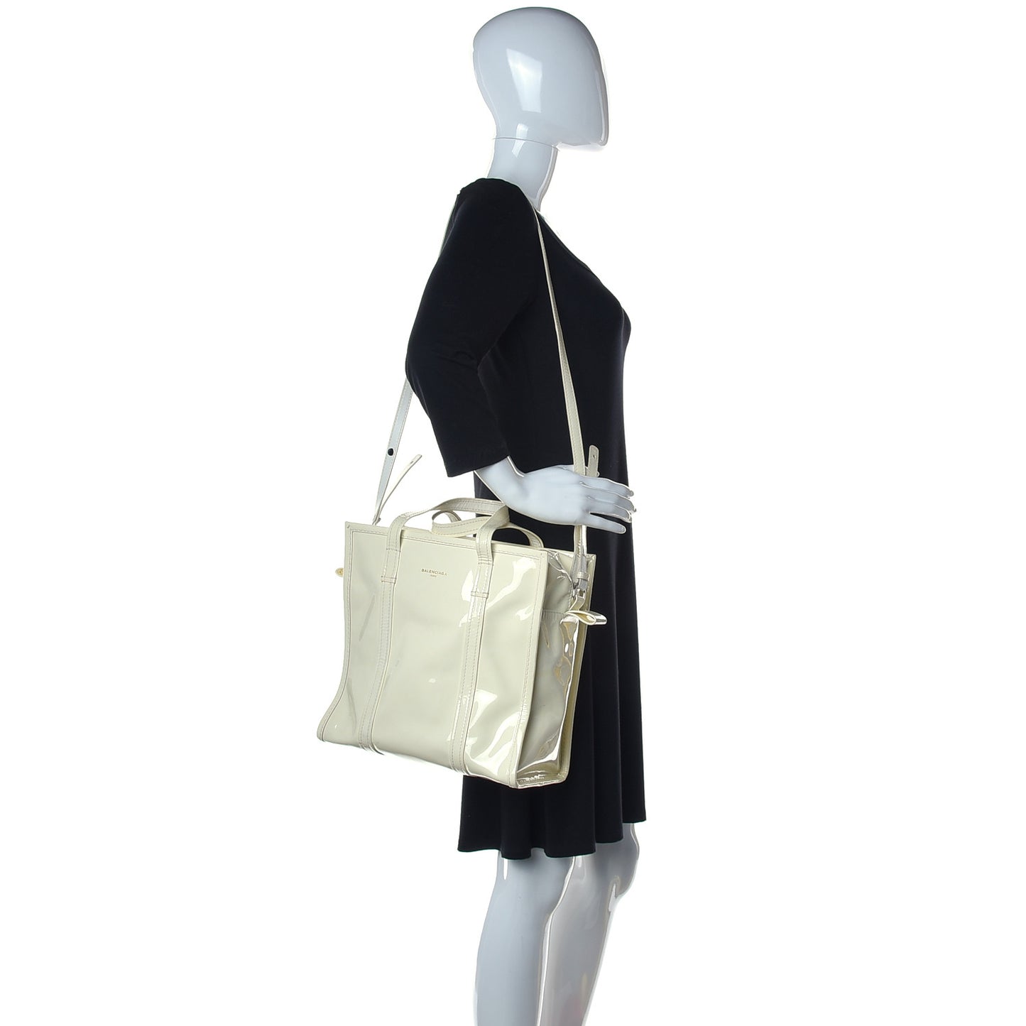 Patent S Bazar Shopper Tote White