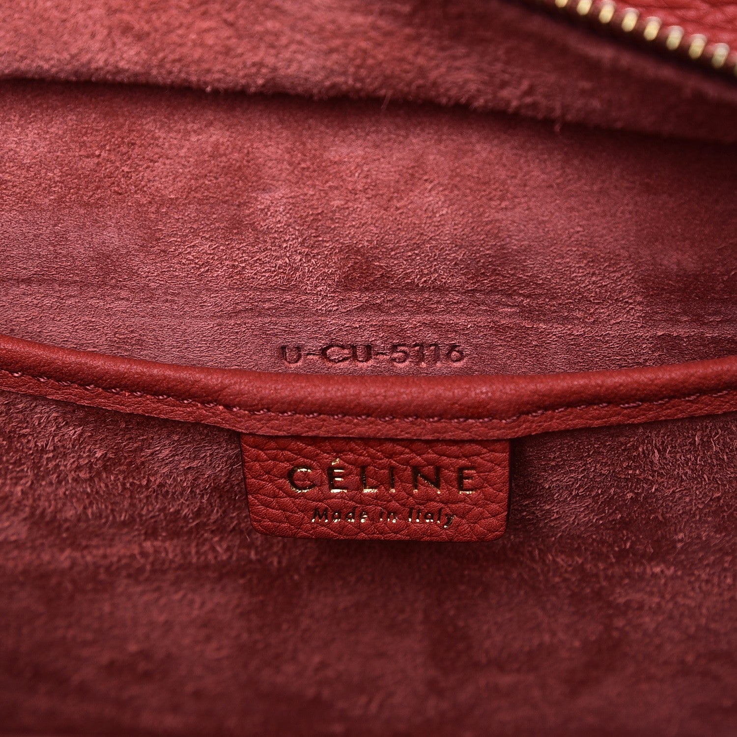 Celine Baby Grained Calfskin Nano Luggage Red 8 of 10