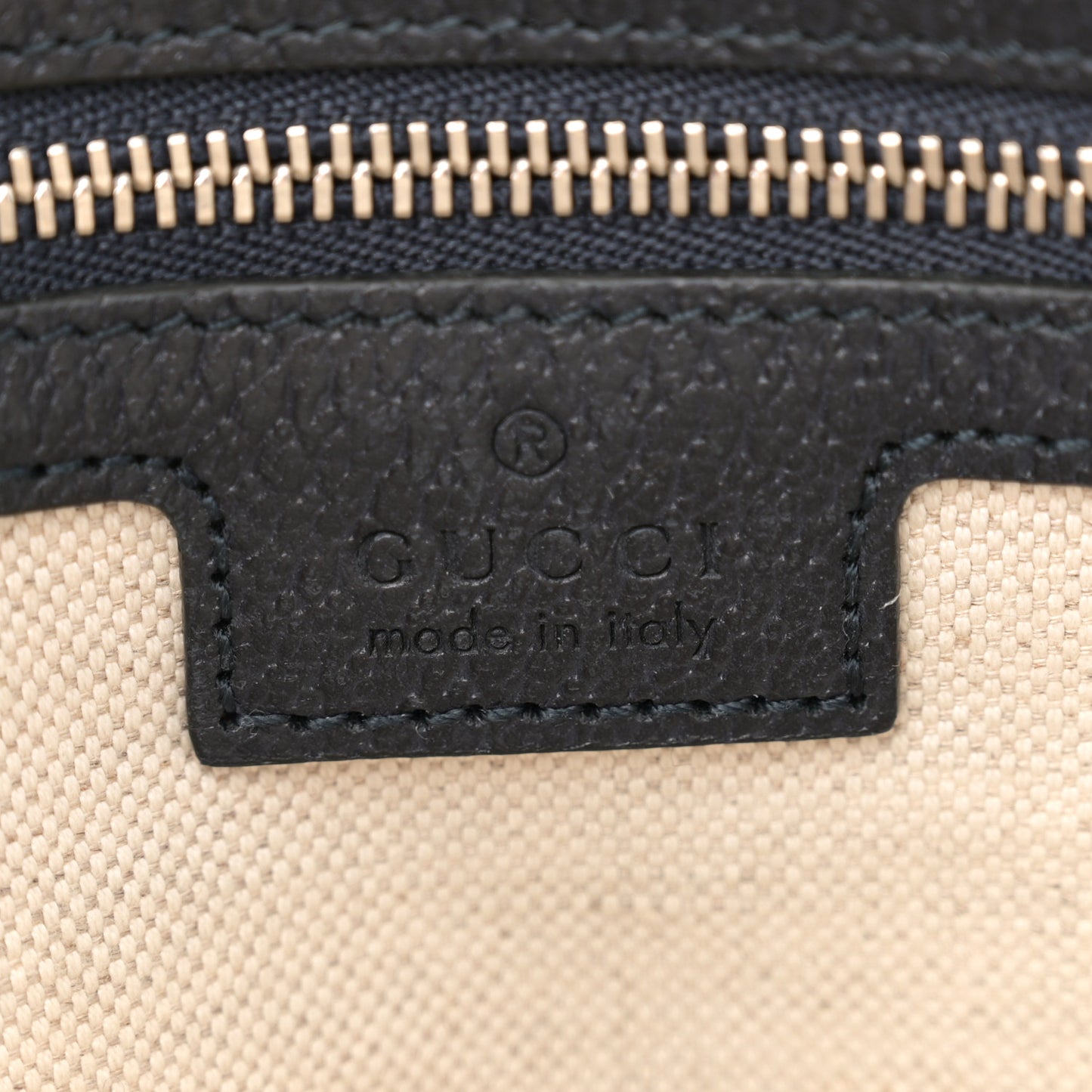 GG Supreme Monogram Textured Dollar Calfskin Web Ophidia Wristlet Shoulder Bag Blue Black Graphite Blue