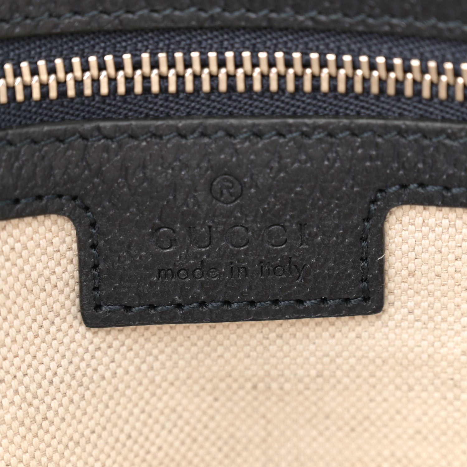 Gucci GG Supreme Monogram Textured Dollar Calfskin Web Ophidia Wristlet Shoulder Bag Blue Black Graphite Blue 6 of 13