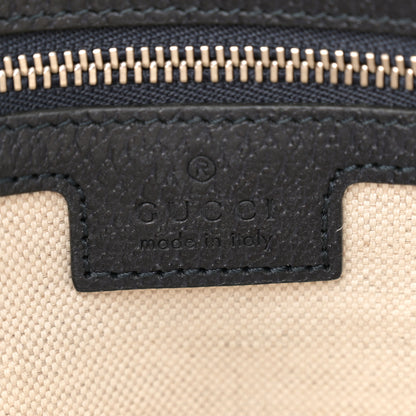 Gucci GG Supreme Monogram Textured Dollar Calfskin Web Ophidia Wristlet Shoulder Bag Blue Black Graphite Blue 6 of 13