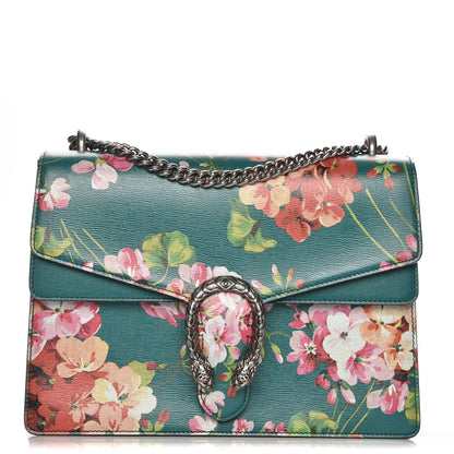Gucci Calfskin Blooms Print Medium Dionysus Shoulder Bag Bright Emerald Multicolor 1 of 7