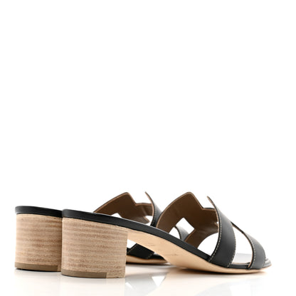 Hermes Calfskin Oasis Sandals 41.5 Black 5 of 9