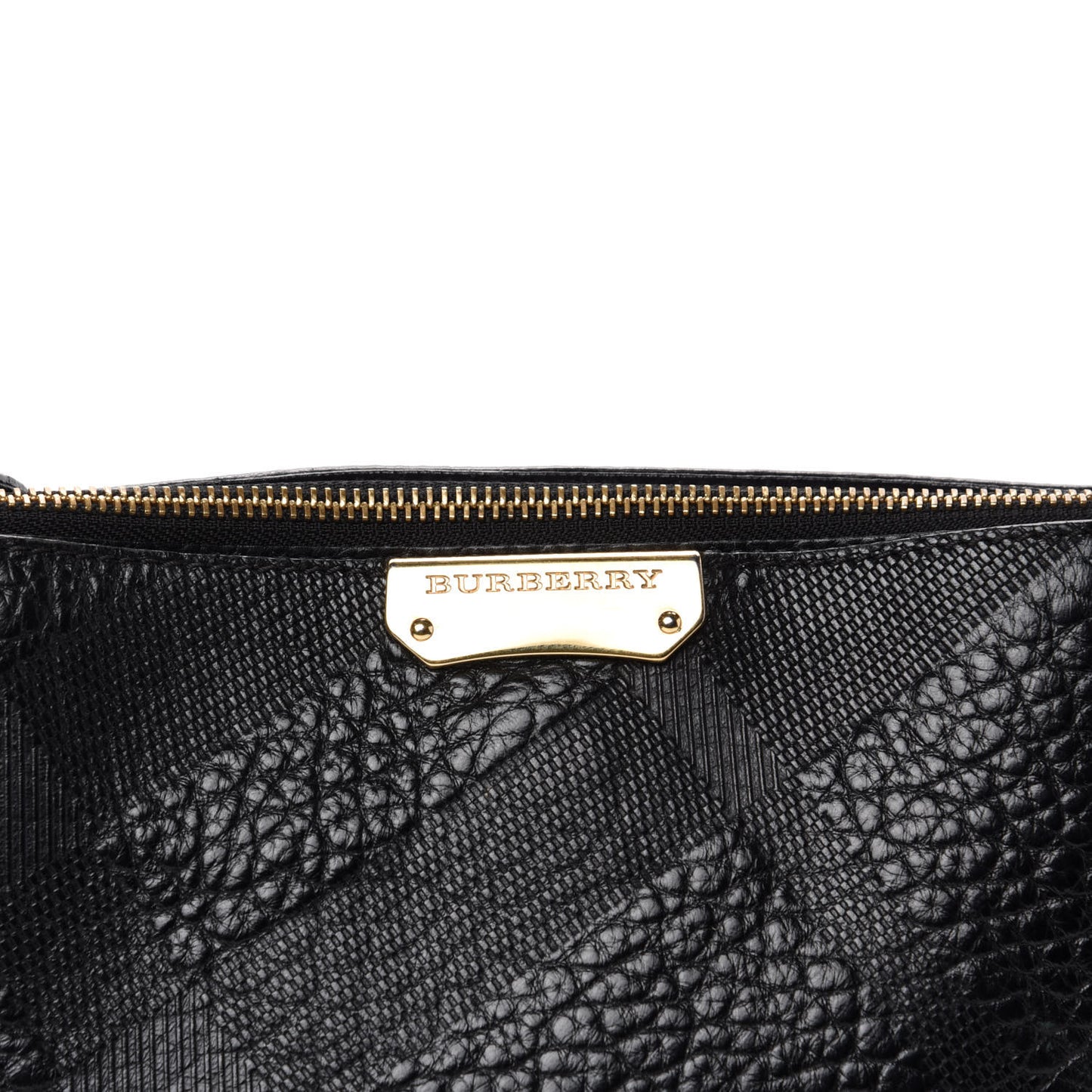 Signature Grain Calfskin Check Embossed Small Chichester Crossbody Clutch Bag Black
